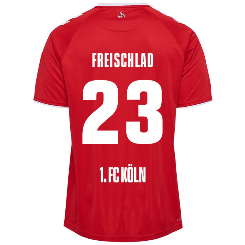 Hombre Camiseta Yannick Freischlad #23 Rojo Blanco 2ª Equipación 2024/25 La Camisa Argentina