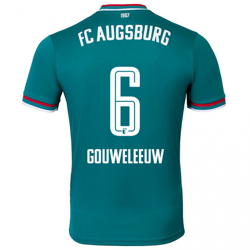 Hombre Camiseta Jeffrey Gouweleeuw #6 Verde Oscuro 2ª Equipación 2024/25 La Camisa Argentina