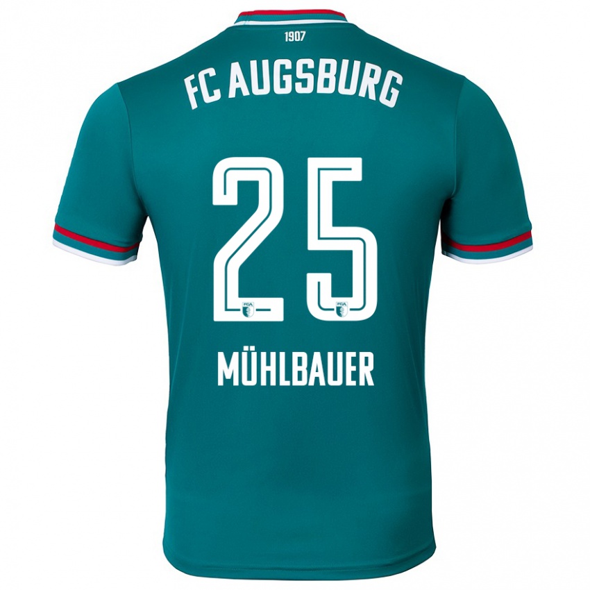 Hombre Camiseta Simon Mühlbauer #25 Verde Oscuro 2ª Equipación 2024/25 La Camisa Argentina