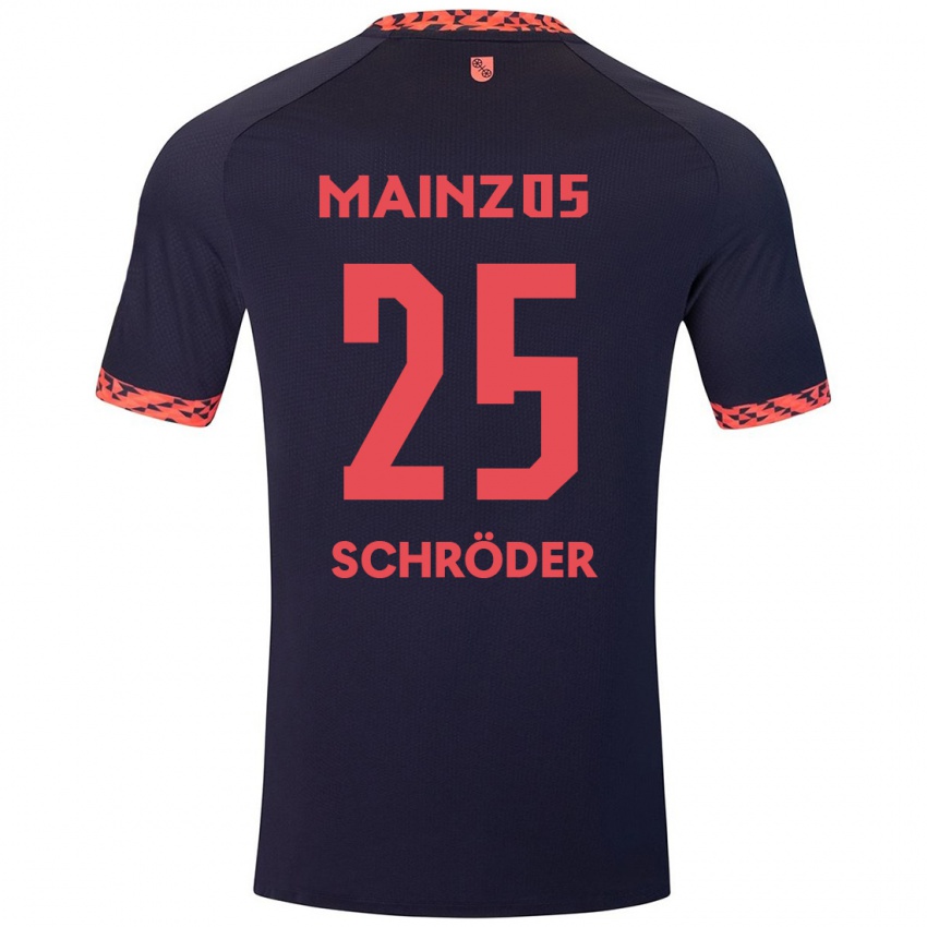 Hombre Camiseta Maxim Schröder #25 Azul Coral Rojo 2ª Equipación 2024/25 La Camisa Argentina