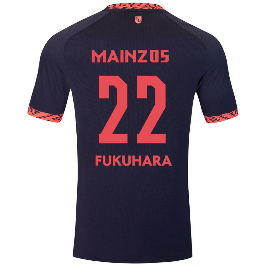 Hombre Camiseta Yuuka Fukuhara #22 Azul Coral Rojo 2ª Equipación 2024/25 La Camisa Argentina