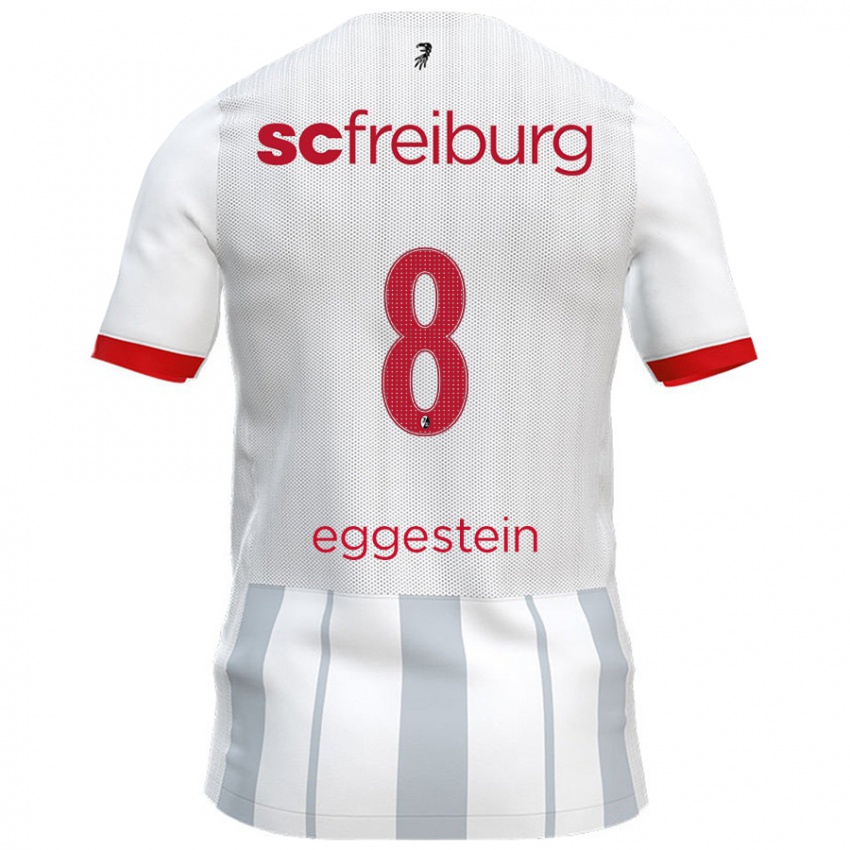 Hombre Camiseta Maximilian Eggestein #8 Blanco Gris 2ª Equipación 2024/25 La Camisa Argentina