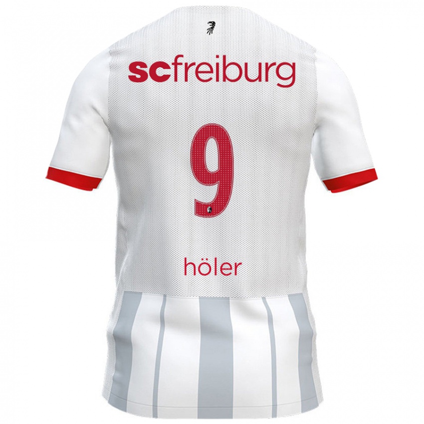 Hombre Camiseta Lucas Höler #9 Blanco Gris 2ª Equipación 2024/25 La Camisa Argentina