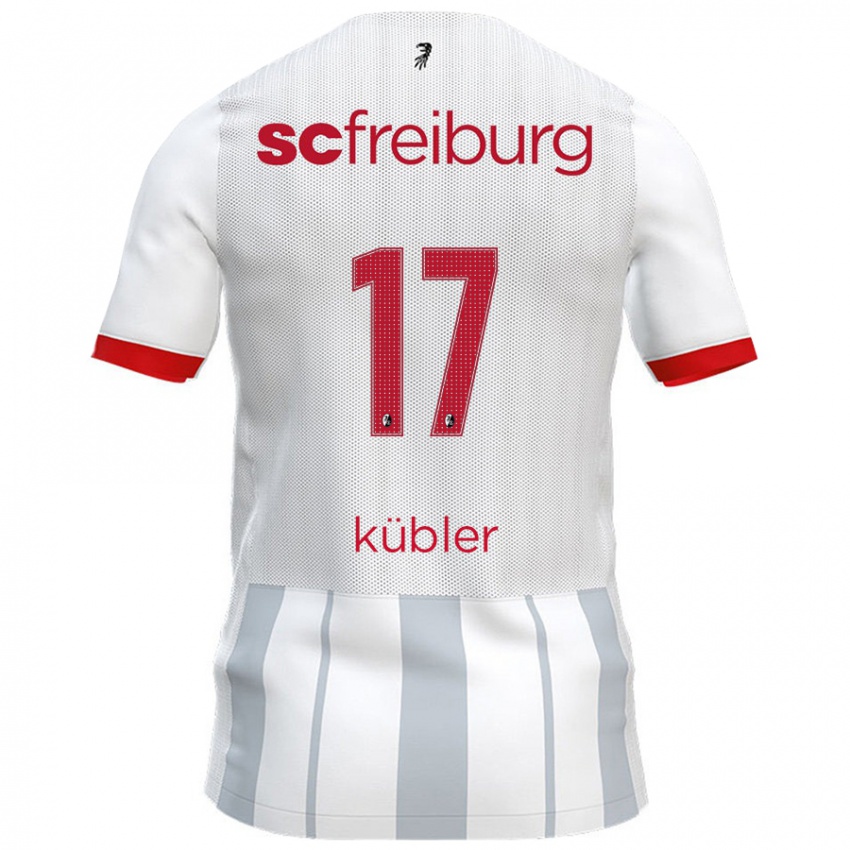 Hombre Camiseta Lukas Kübler #17 Blanco Gris 2ª Equipación 2024/25 La Camisa Argentina