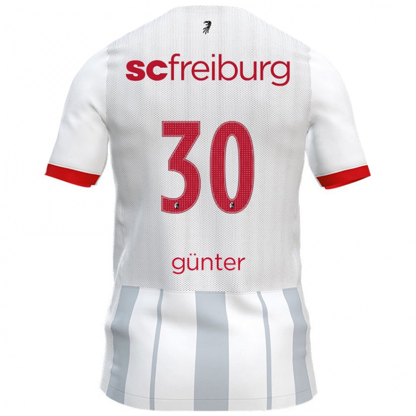 Hombre Camiseta Christian Günter #30 Blanco Gris 2ª Equipación 2024/25 La Camisa Argentina