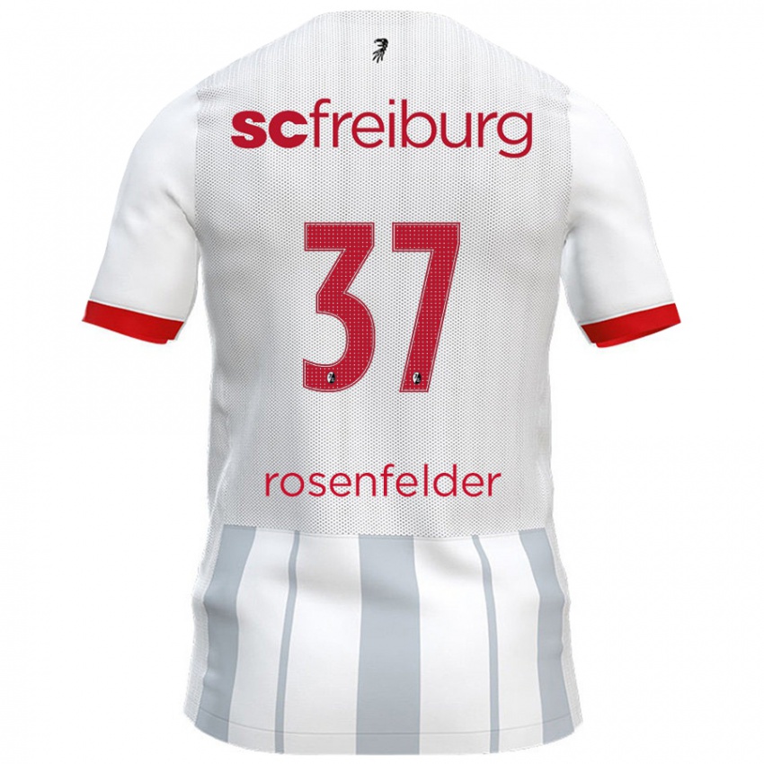 Hombre Camiseta Max Rosenfelder #37 Blanco Gris 2ª Equipación 2024/25 La Camisa Argentina