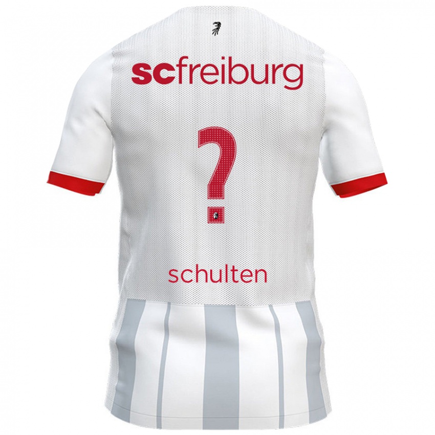 Hombre Camiseta Luca Schulten #0 Blanco Gris 2ª Equipación 2024/25 La Camisa Argentina