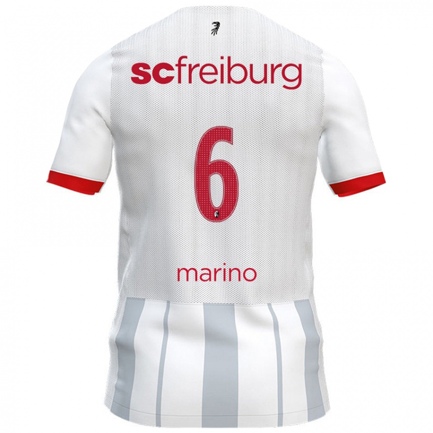 Hombre Camiseta Luca Marino #6 Blanco Gris 2ª Equipación 2024/25 La Camisa Argentina