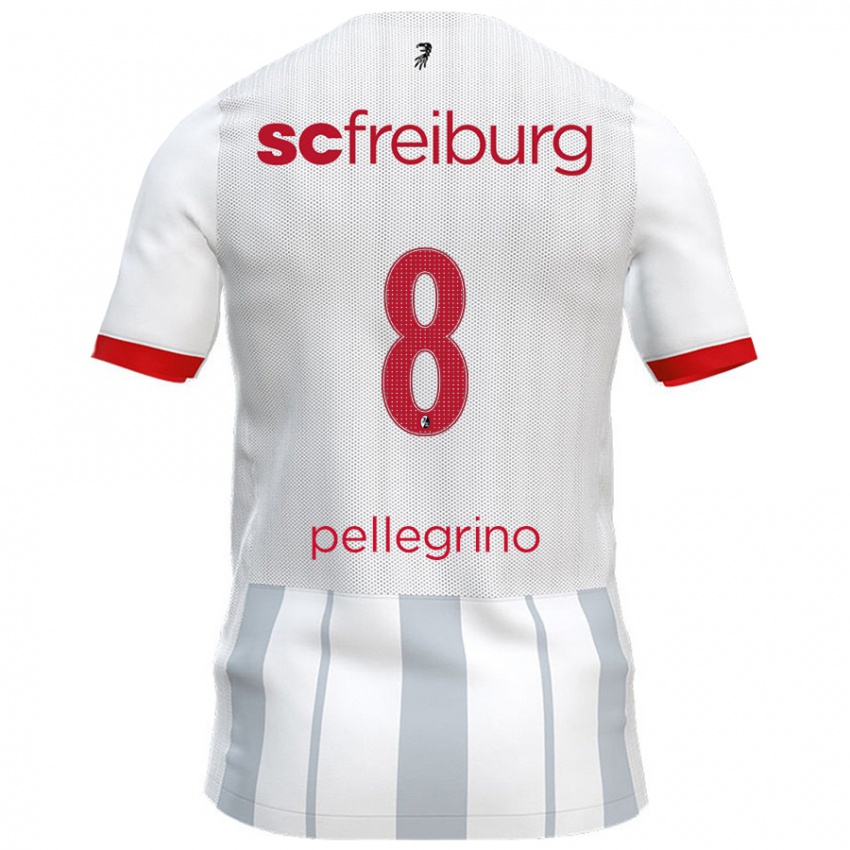 Hombre Camiseta Gabriel Pellegrino #8 Blanco Gris 2ª Equipación 2024/25 La Camisa Argentina