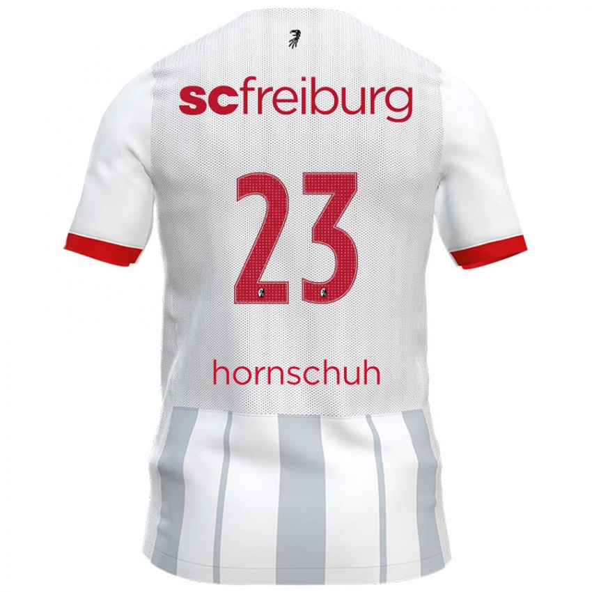 Hombre Camiseta Marc Hornschuh #23 Blanco Gris 2ª Equipación 2024/25 La Camisa Argentina