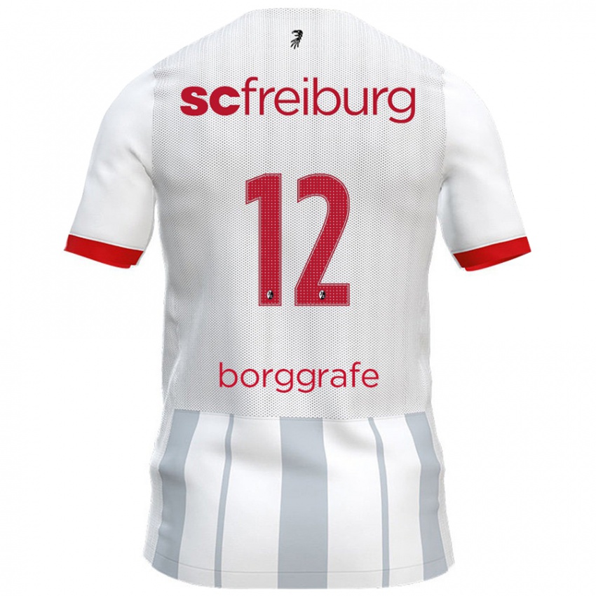 Hombre Camiseta Rafaela Borggräfe #12 Blanco Gris 2ª Equipación 2024/25 La Camisa Argentina