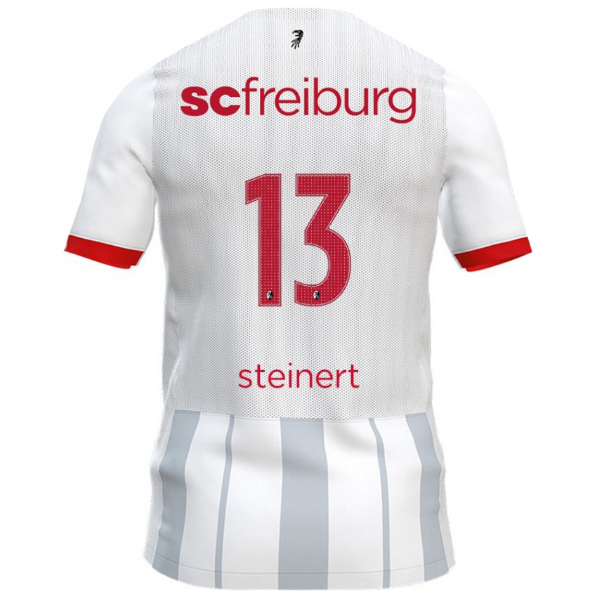 Hombre Camiseta Judith Steinert #13 Blanco Gris 2ª Equipación 2024/25 La Camisa Argentina