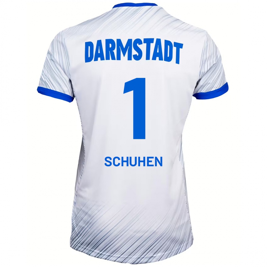 Hombre Camiseta Marcel Schuhen #1 Blanco Azul 2ª Equipación 2024/25 La Camisa Argentina