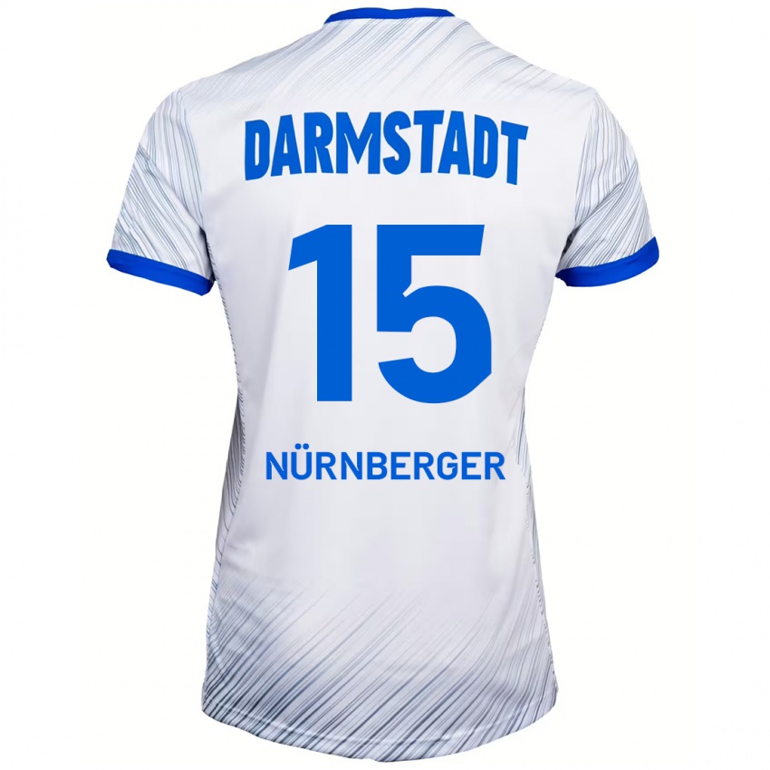 Hombre Camiseta Fabian Nürnberger #15 Blanco Azul 2ª Equipación 2024/25 La Camisa Argentina