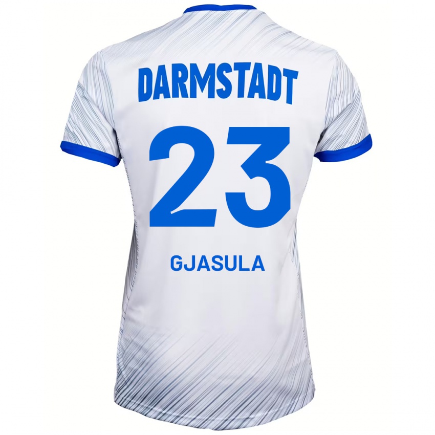 Hombre Camiseta Klaus Gjasula #23 Blanco Azul 2ª Equipación 2024/25 La Camisa Argentina