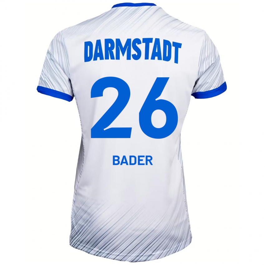 Hombre Camiseta Matthias Bader #26 Blanco Azul 2ª Equipación 2024/25 La Camisa Argentina