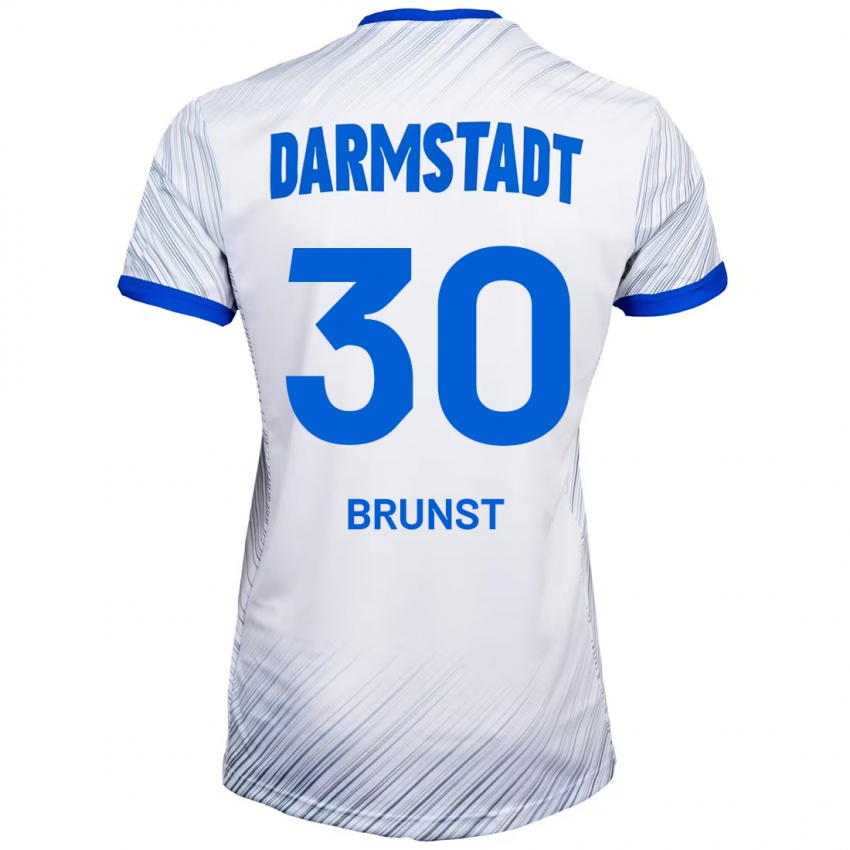 Hombre Camiseta Alexander Brunst #30 Blanco Azul 2ª Equipación 2024/25 La Camisa Argentina