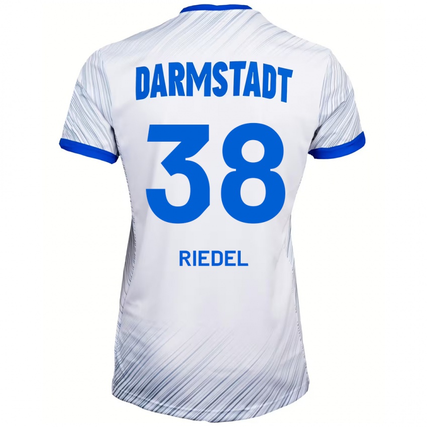 Hombre Camiseta Clemens Riedel #38 Blanco Azul 2ª Equipación 2024/25 La Camisa Argentina