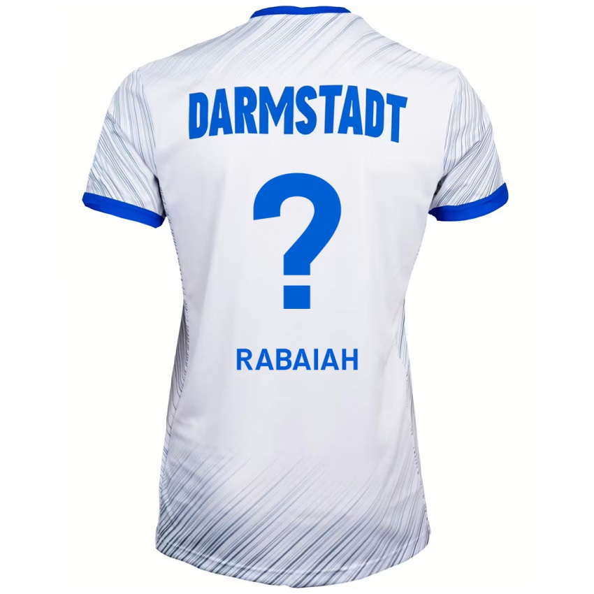 Hombre Camiseta Ali Rabaiah #0 Blanco Azul 2ª Equipación 2024/25 La Camisa Argentina