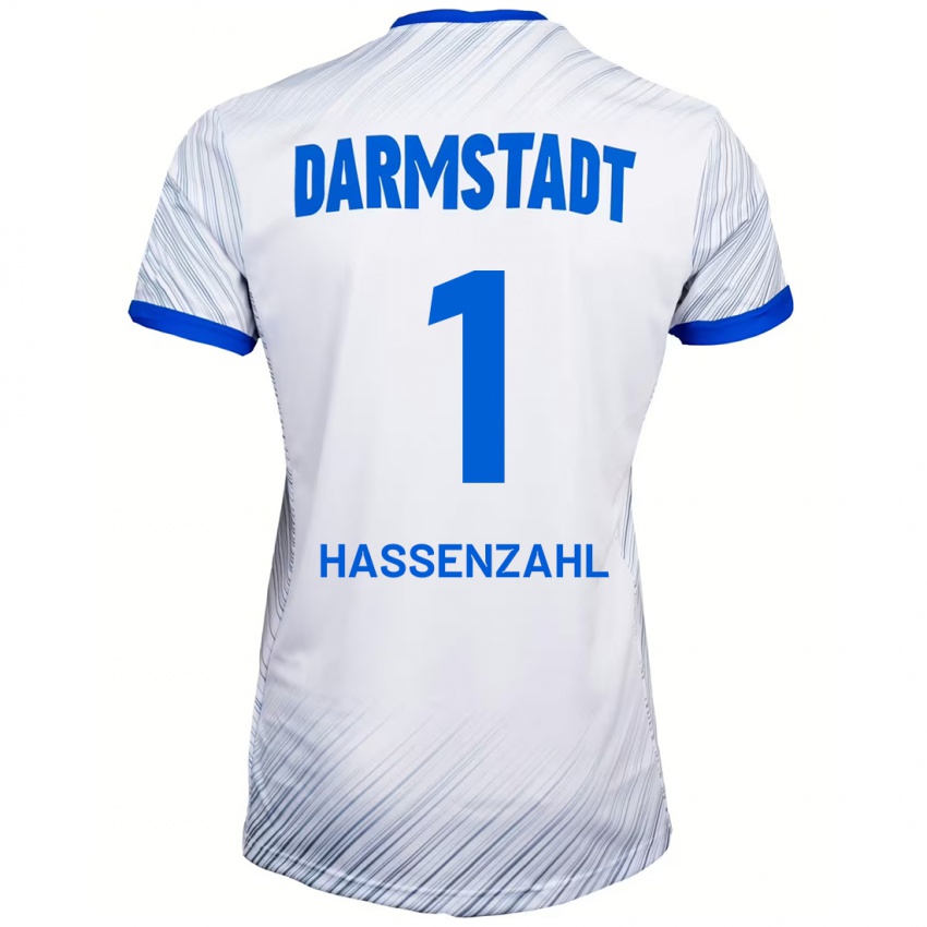 Hombre Camiseta Leon Hassenzahl #1 Blanco Azul 2ª Equipación 2024/25 La Camisa Argentina