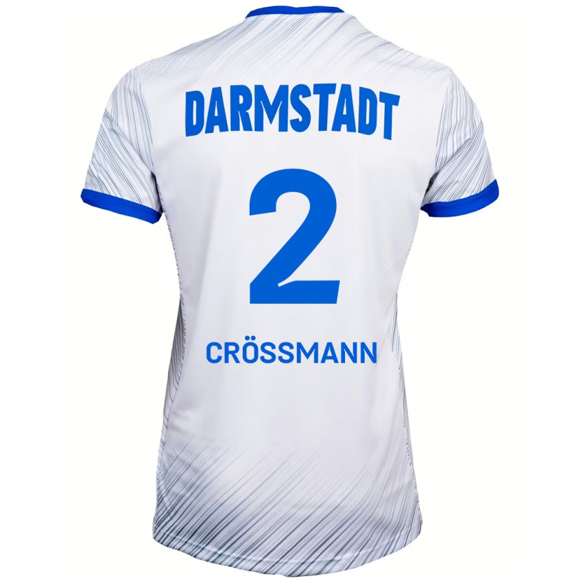 Hombre Camiseta Elias Crößmann #2 Blanco Azul 2ª Equipación 2024/25 La Camisa Argentina