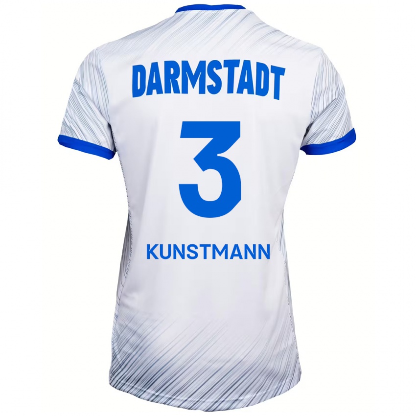 Hombre Camiseta Kelvin Kunstmann #3 Blanco Azul 2ª Equipación 2024/25 La Camisa Argentina