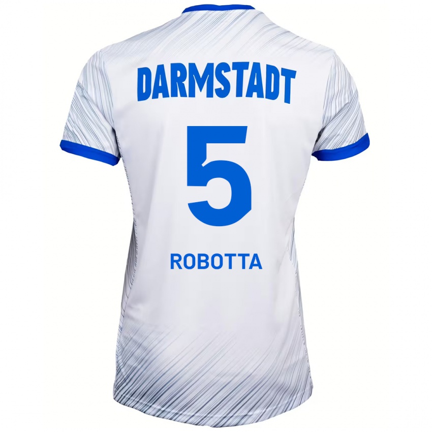 Hombre Camiseta Maurizio Robotta #5 Blanco Azul 2ª Equipación 2024/25 La Camisa Argentina