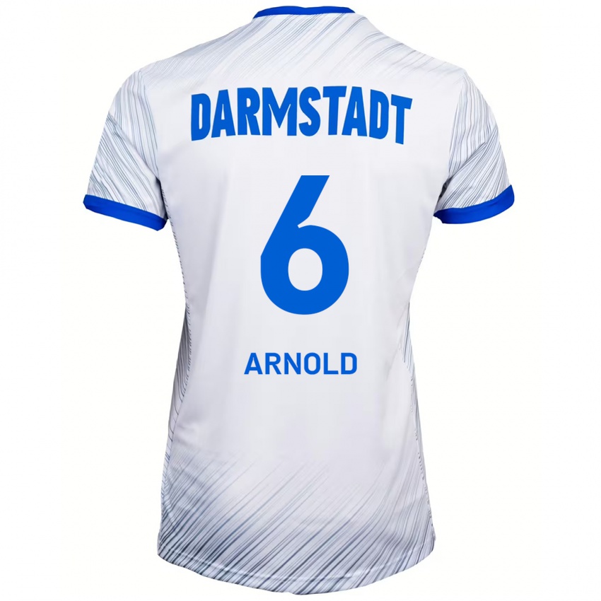 Hombre Camiseta Tim Arnold #6 Blanco Azul 2ª Equipación 2024/25 La Camisa Argentina