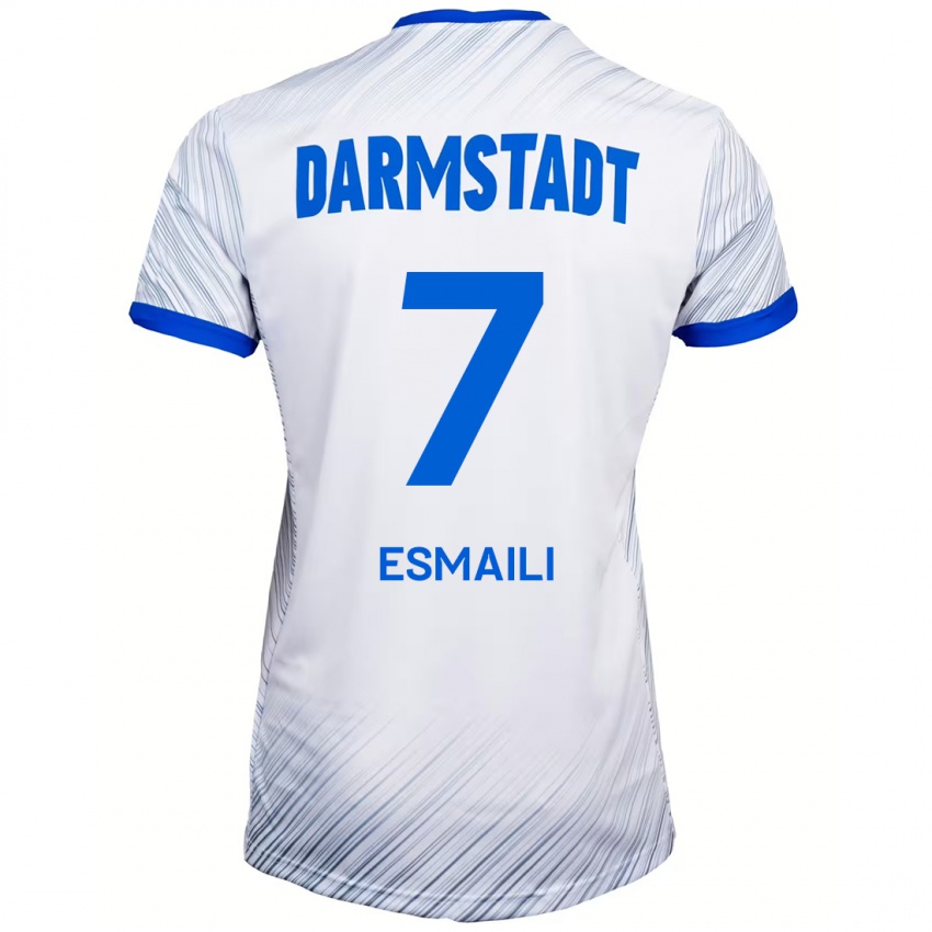 Hombre Camiseta Ali Esmaili #7 Blanco Azul 2ª Equipación 2024/25 La Camisa Argentina