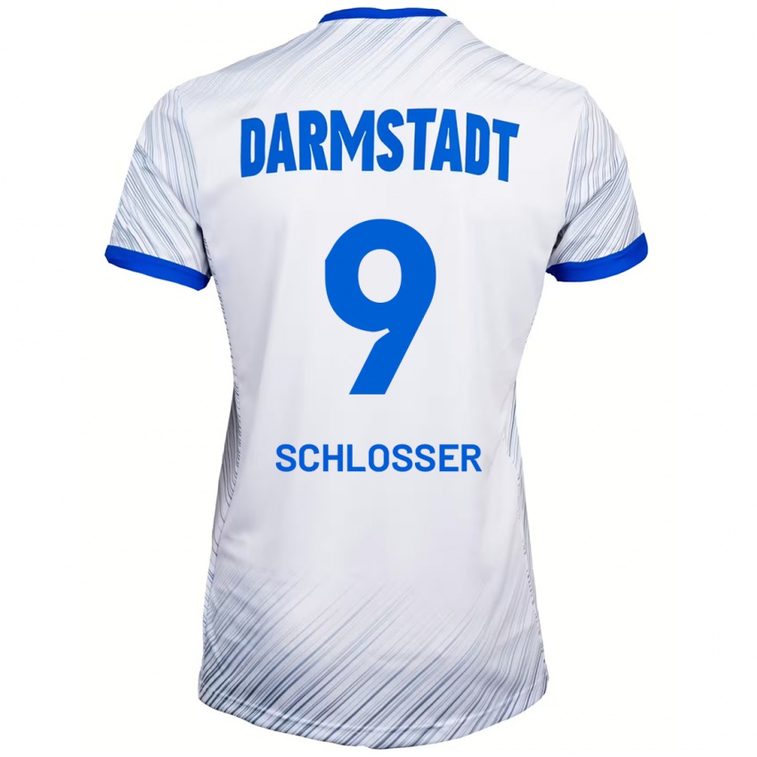 Hombre Camiseta Mika Schlosser #9 Blanco Azul 2ª Equipación 2024/25 La Camisa Argentina