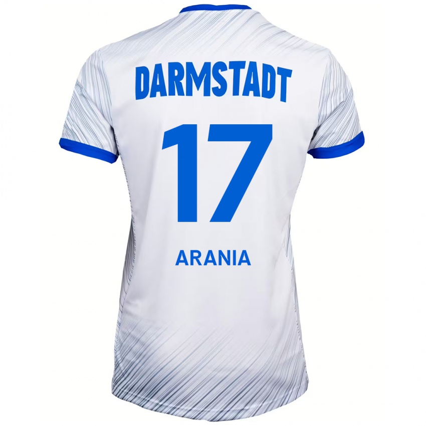 Hombre Camiseta Asaf Arania #17 Blanco Azul 2ª Equipación 2024/25 La Camisa Argentina