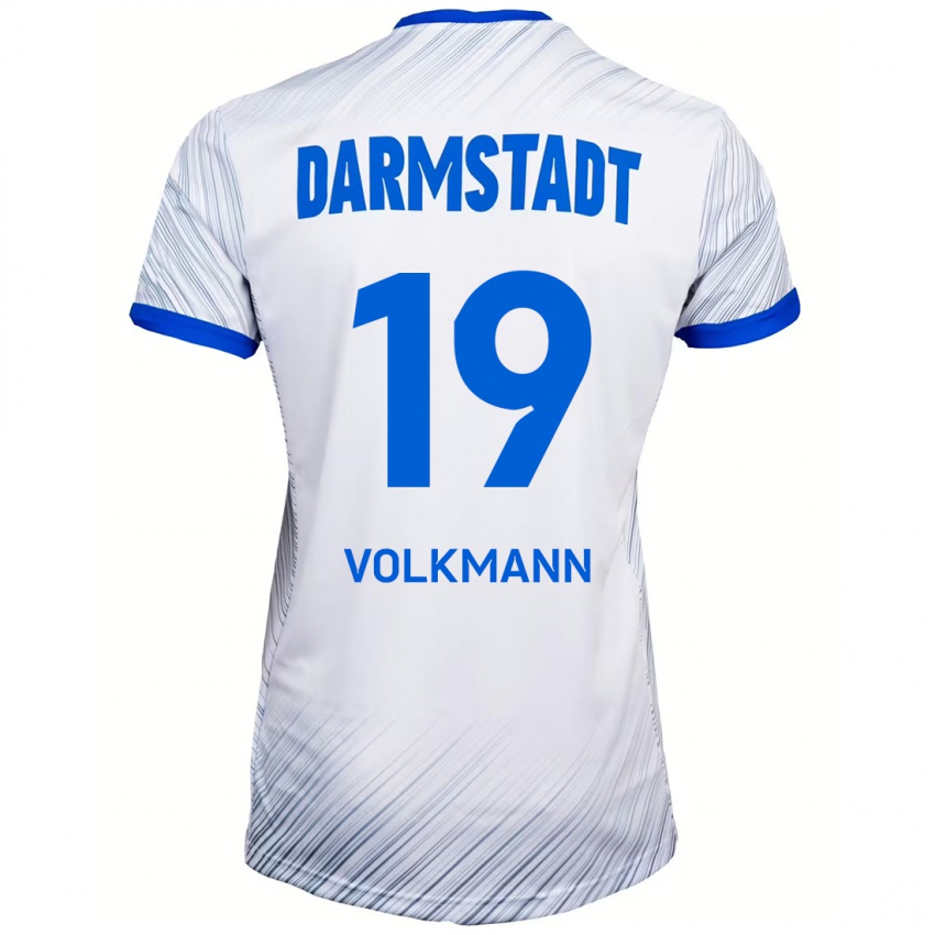 Hombre Camiseta Japhet Volkmann #19 Blanco Azul 2ª Equipación 2024/25 La Camisa Argentina