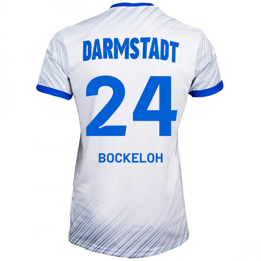 Hombre Camiseta Leonhard Bockeloh #24 Blanco Azul 2ª Equipación 2024/25 La Camisa Argentina