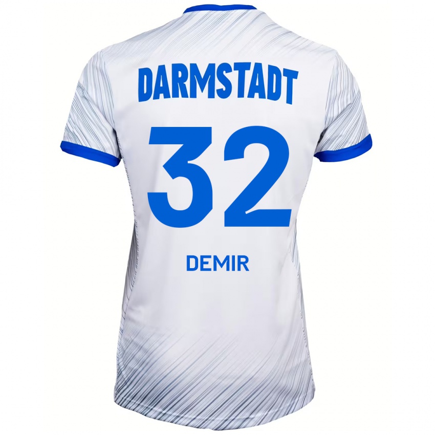 Hombre Camiseta Lean Demir #32 Blanco Azul 2ª Equipación 2024/25 La Camisa Argentina