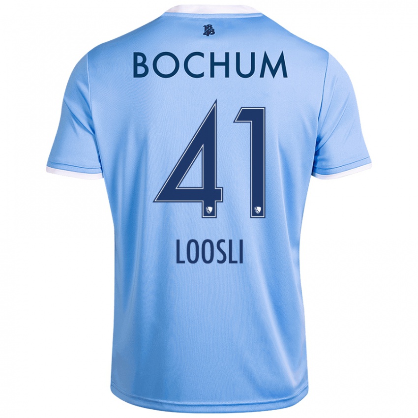 Hombre Camiseta Noah Loosli #41 Azul Cielo 2ª Equipación 2024/25 La Camisa Argentina