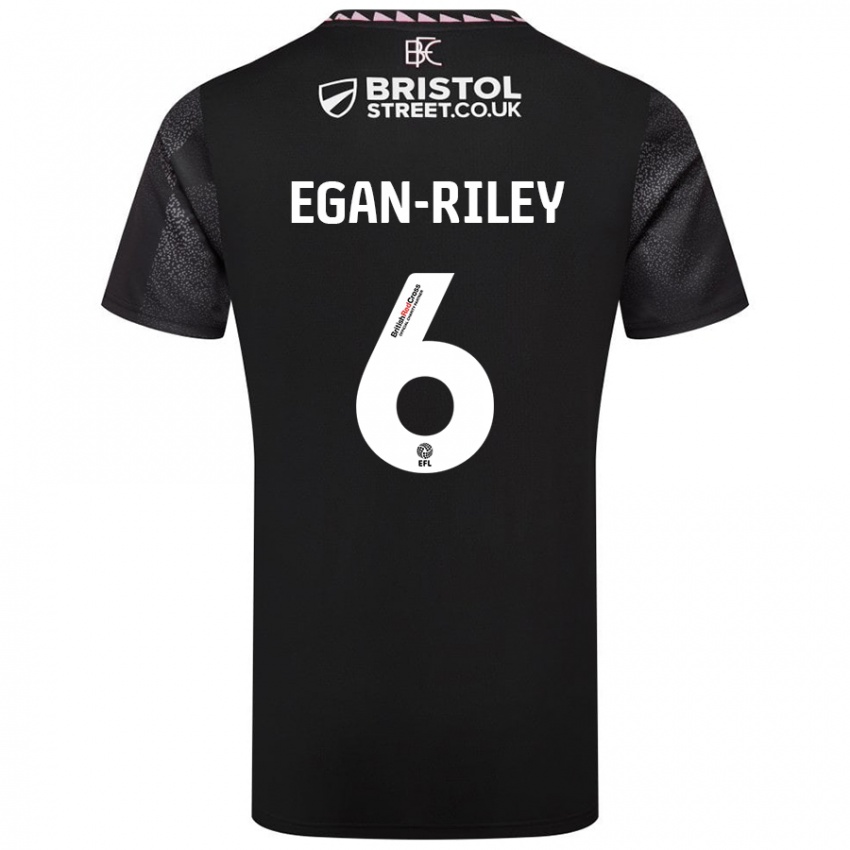 Hombre Camiseta Cj Egan-Riley #6 Negro 2ª Equipación 2024/25 La Camisa Argentina