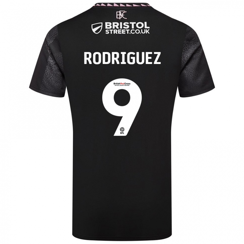 Hombre Camiseta Jay Rodríguez #9 Negro 2ª Equipación 2024/25 La Camisa Argentina