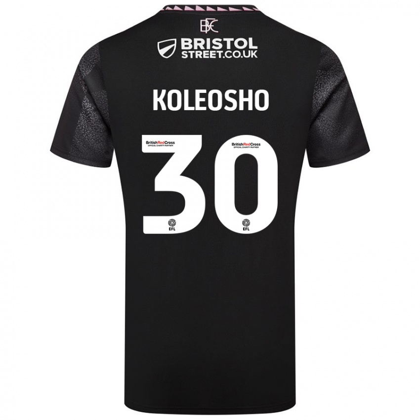 Hombre Camiseta Luca Koleosho #30 Negro 2ª Equipación 2024/25 La Camisa Argentina