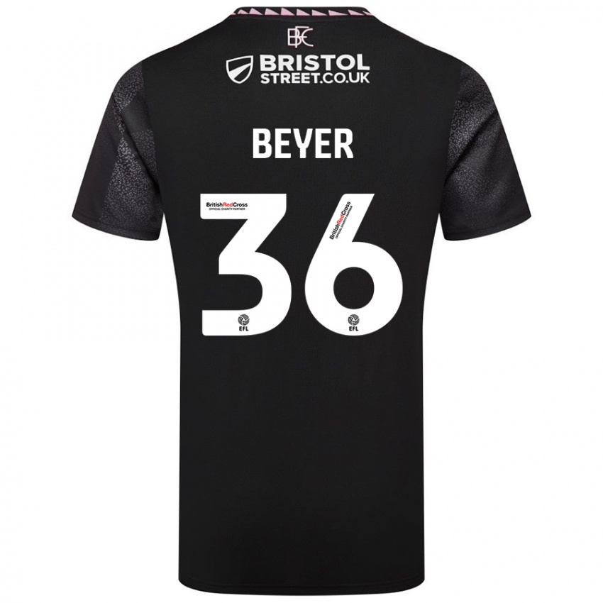 Hombre Camiseta Jordan Beyer #36 Negro 2ª Equipación 2024/25 La Camisa Argentina