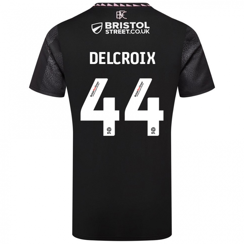 Hombre Camiseta Hannes Delcroix #44 Negro 2ª Equipación 2024/25 La Camisa Argentina