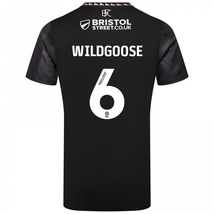 Hombre Camiseta Mikayla Wildgoose #6 Negro 2ª Equipación 2024/25 La Camisa Argentina