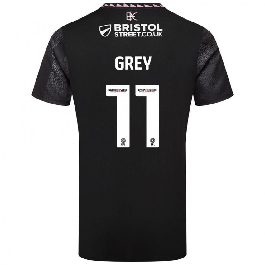 Hombre Camiseta Anna Grey #11 Negro 2ª Equipación 2024/25 La Camisa Argentina