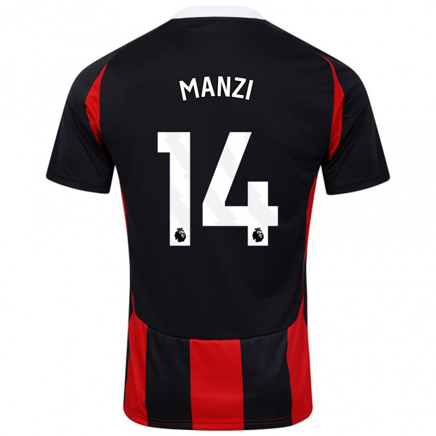 Hombre Camiseta Sophie Manzi #14 Negro Rojo 2ª Equipación 2024/25 La Camisa Argentina