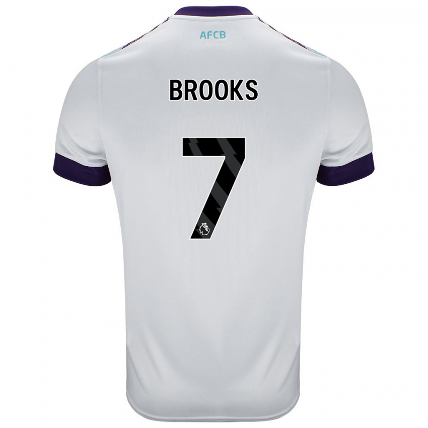 Hombre Camiseta David Brooks #7 Blanco Verde Púrpura 2ª Equipación 2024/25 La Camisa Argentina