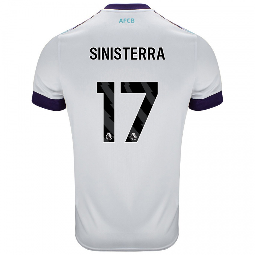 Hombre Camiseta Luis Sinisterra #17 Blanco Verde Púrpura 2ª Equipación 2024/25 La Camisa Argentina