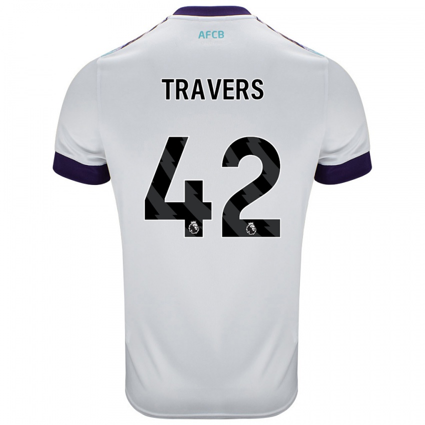 Hombre Camiseta Mark Travers #42 Blanco Verde Púrpura 2ª Equipación 2024/25 La Camisa Argentina