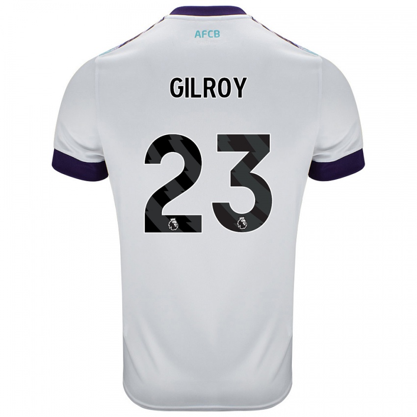 Hombre Camiseta Chloe Gilroy #23 Blanco Verde Púrpura 2ª Equipación 2024/25 La Camisa Argentina