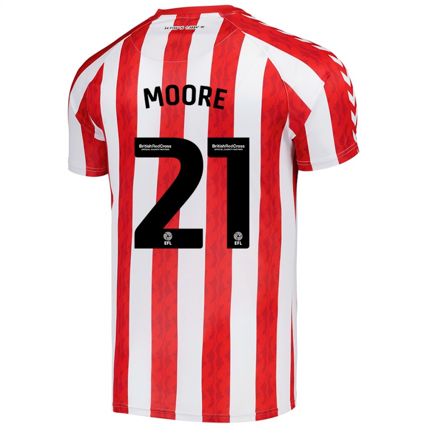 Mujer Camiseta Simon Moore #21 Rojo Blanco 1ª Equipación 2024/25 La Camisa Argentina