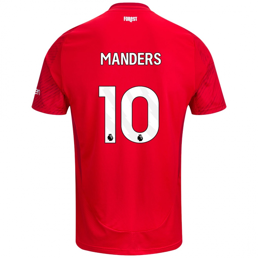 Mujer Camiseta Holly Manders #10 Rojo Blanco 1ª Equipación 2024/25 La Camisa Argentina