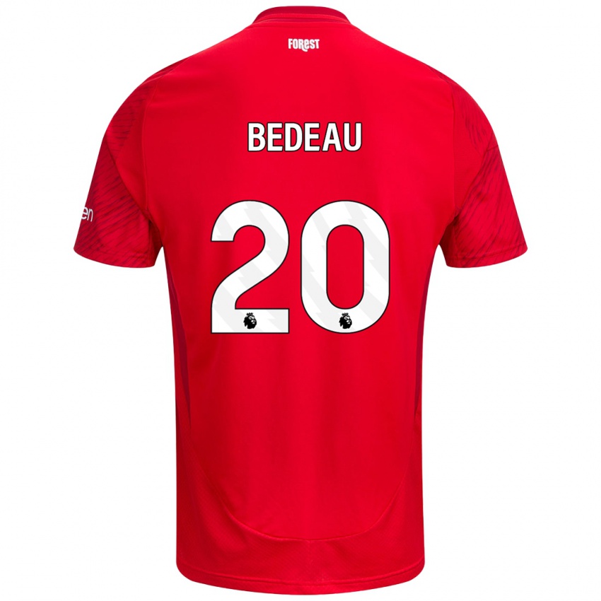 Mujer Camiseta Naomi Bedeau #20 Rojo Blanco 1ª Equipación 2024/25 La Camisa Argentina